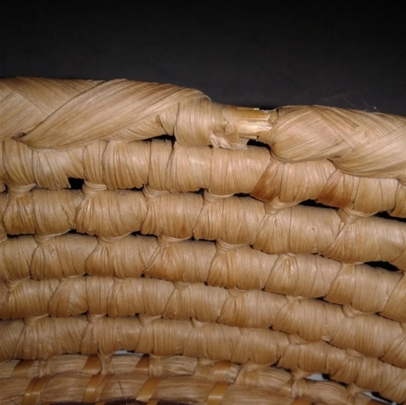 2 Boho Wicker Sea Grass Oval Wicker Baskets - Picture 6 of 7